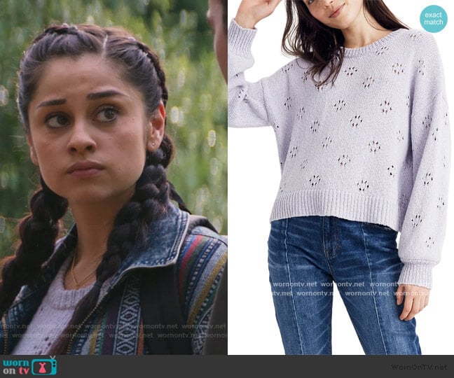 Floral Pointelle Pullover Sweater by Madewell worn by Yolanda Montez (Yvette Monreal) on Stargirl