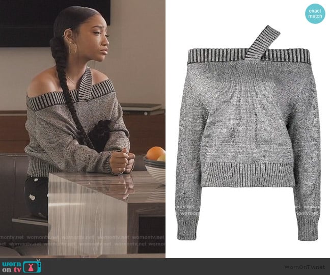 Beckett sequinned sweater by Rta worn by Zora Greenleaf (Lovie Simone) on Greenleaf