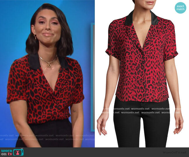 Jade’s red leopard top on The Soup