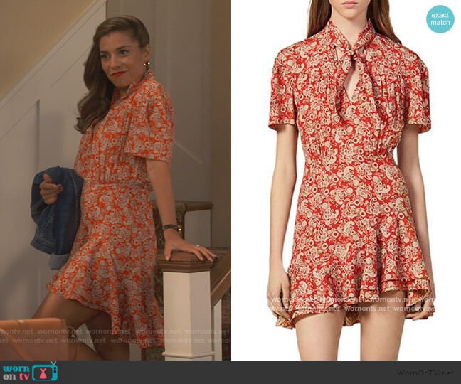 Lane Paisley Mini Dress by Sandro worn by Jo (Christina Vidal Mitchell) on United We Fall