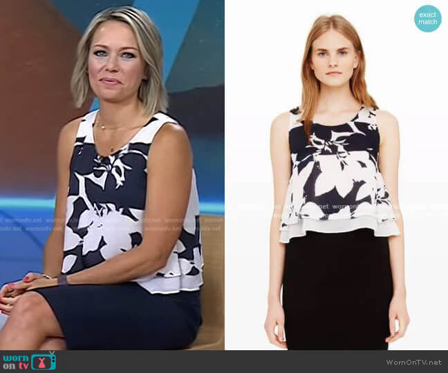 Silk Crop Top by Club Monaco worn by Dylan Dreyer on Today