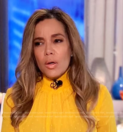 Sunny's yellow sheer smocked top on The View