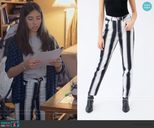 urban outfitters black and white striped pants