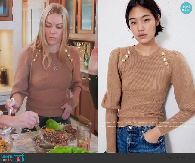 Button Detail Sweater by Zara worn by Leah McSweeney on The Real Housewives of New York City