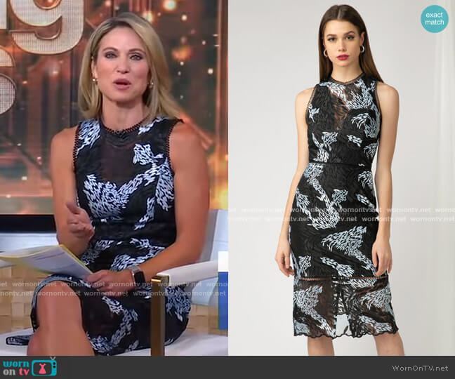 WornOnTV: Amy’s black and blue lace sleeveless dress on Good Morning ...