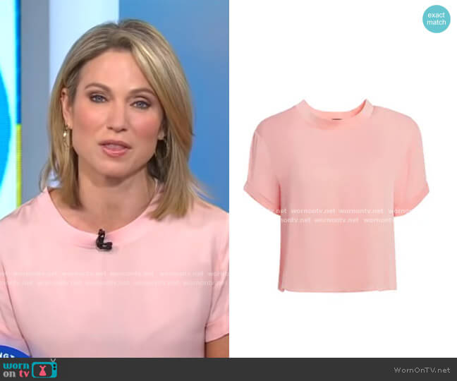 Jann Roll Sleeve Tee by Alice + Olivia worn by Amy Robach  on Good Morning America