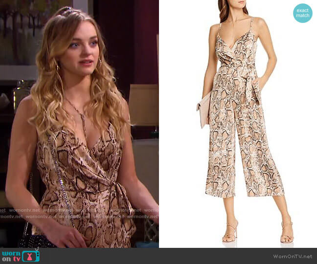 Snake Print Wide-Leg Jumpsuit by Aqua worn by Claire Brady (Olivia Keegan) on Days of our Lives