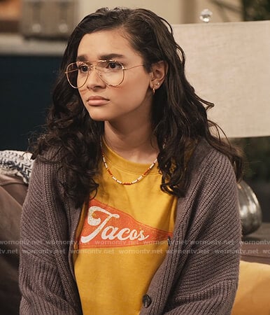 Ashley's yellow Tacos print tee on The Expanding Universe of Ashley Garcia