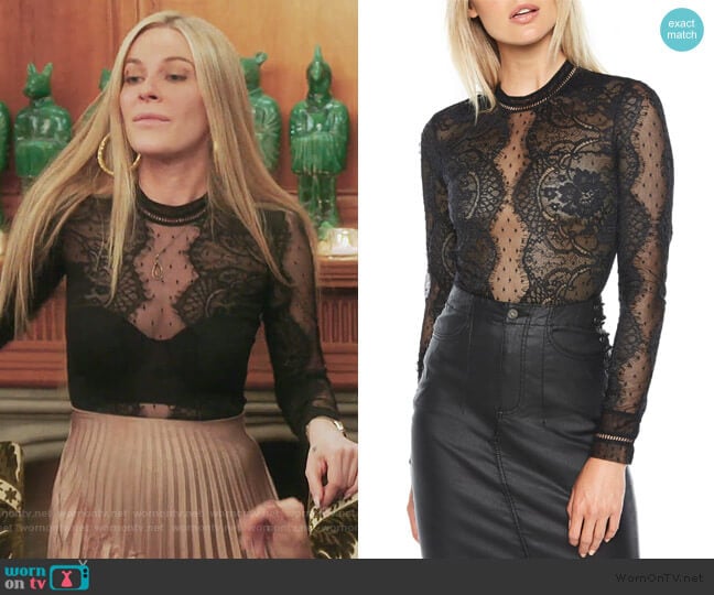 Opia Lace Bodysuit by Bardot worn by Leah McSweeney on The Real Housewives of New York City