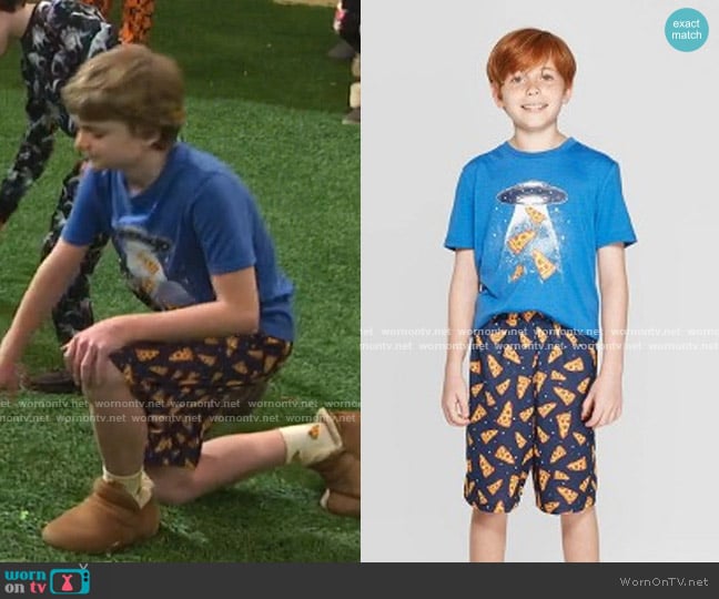 Pizza Pajama Set by Cat & Jack worn by Finn Sawyer (Will Buie Jr) on Bunkd