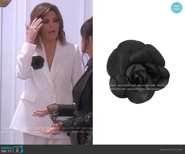 Camellia Flower Corsage by Chanel worn by Lisa Rinna on The Real Housewives of Beverly Hills