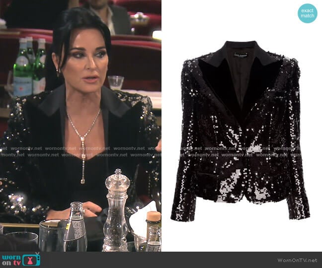 Sequin Blazer by Dolce & Gabbana worn by Kyle Richards on The Real Housewives of Beverly Hills