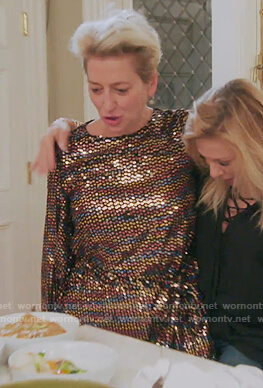 Dorinda's multicolored sequin dress on The Real Housewives of New York City