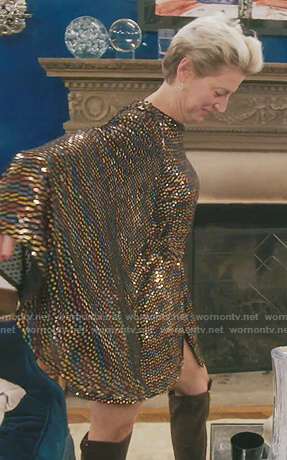 Dorinda’s multicolored sequin dress on The Real Housewives of New York City