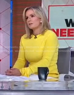 Dr. Jennifer Ashton’s yellow tie-sleeve top on Good Morning America