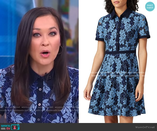 WornOnTV: Eva Pilgrim’s blue lace shirtdress on Good Morning America ...