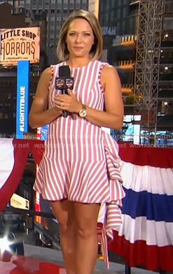 Dylan’s red striped ruffle mini dress at Macy’s 4th of July Fireworks