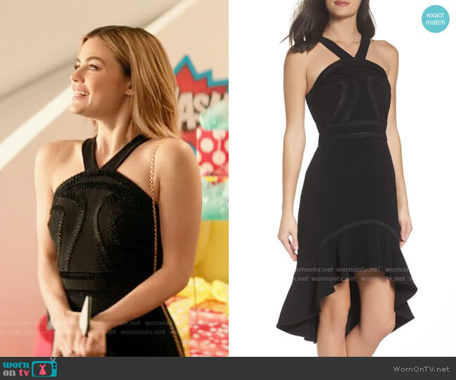 Foxiedox Aviana High/Low Halter Neck Dress worn by Lucy Neal (Lucy Hale) on A Nice Girl Like You (2020)
