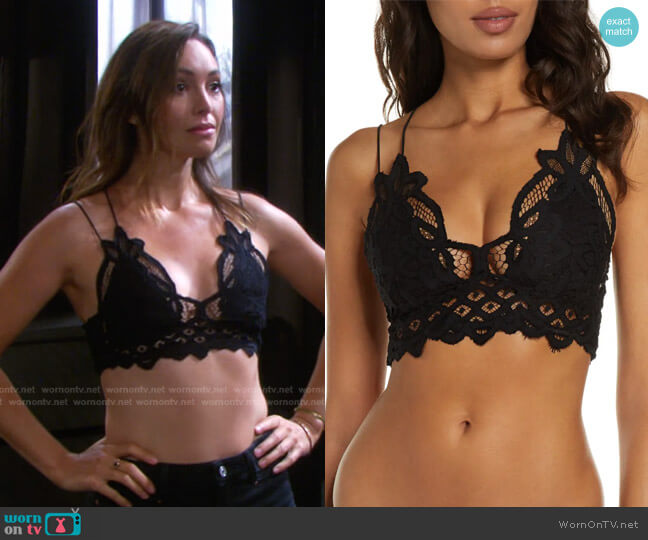 Intimately FP Adella Longline Bralette by Free People worn by Gwen Rizczech (Emily O'Brien) on Days of our Lives