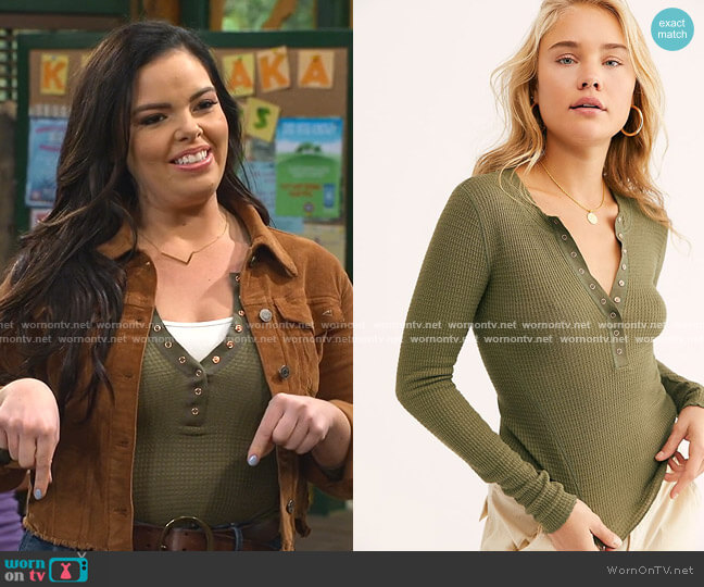 One Of The Girls Henley by Free People worn by Lou Hockhauser (Miranda May) on Bunkd