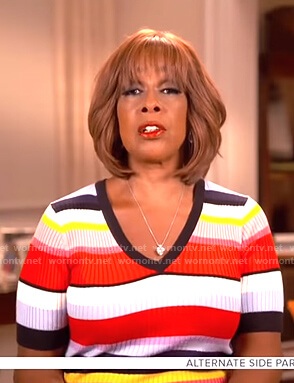 Gayle’s striped ribbed knit top on CBS This Morning