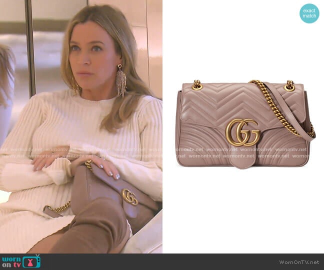 GG Matelasse Leather Shoulder Bag by Gucci worn by Teddi Mellencamp Arroyave on The Real Housewives of Beverly Hills