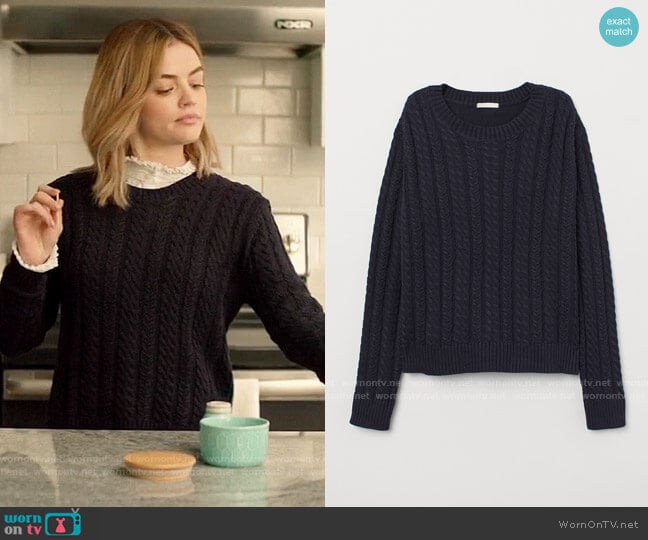 H&M Cable Knit Sweater worn by Lucy Neal (Lucy Hale) on A Nice Girl Like You (2020)