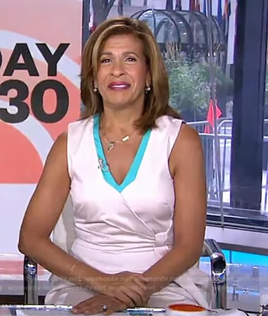 Hoda’s white and green wrap dress on Today