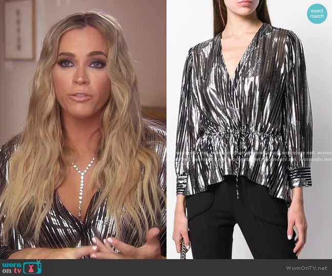 Darla Blouse by Iro worn by Teddi Mellencamp Arroyave on The Real Housewives of Beverly Hills