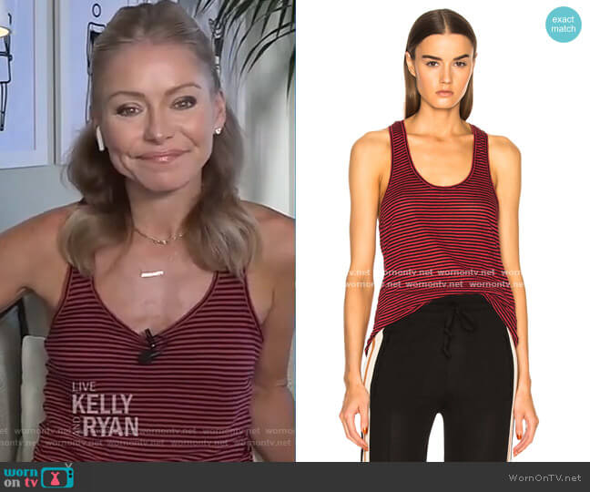 Avien Striped Linen Tank by Isabel Marant worn by Kelly Ripa on Live with Kelly and Mark