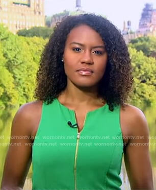 Janai’s green sleeveless dress on Good Morning America