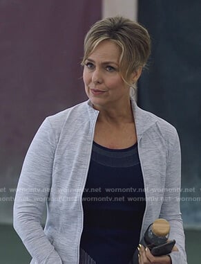 Jacqueline’s grey zip jacket on The Bold Type