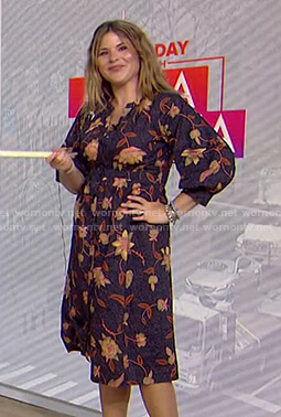 Jenna's navy floral shirtdress on Today