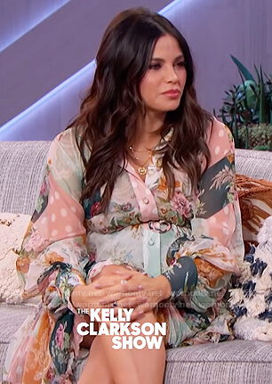 Jenna Dewan’s mixed print shirtdress on The Kelly Clarkson Show