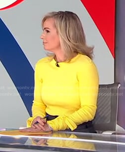 Dr. Jennifer Ashton’s yellow tie-sleeve top on Good Morning America