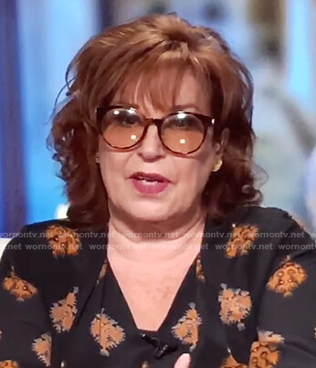 Joy’s black printed blouse on The View