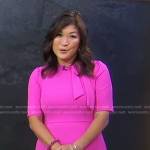 Juju Chang’s pink tie neck dress on Good Morning America