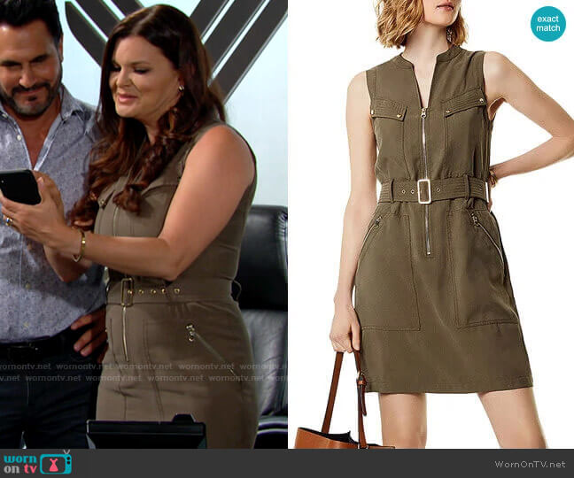 Karen Millen Belted Utility Dress worn by Katie Logan (Heather Tom) on The Bold and the Beautiful