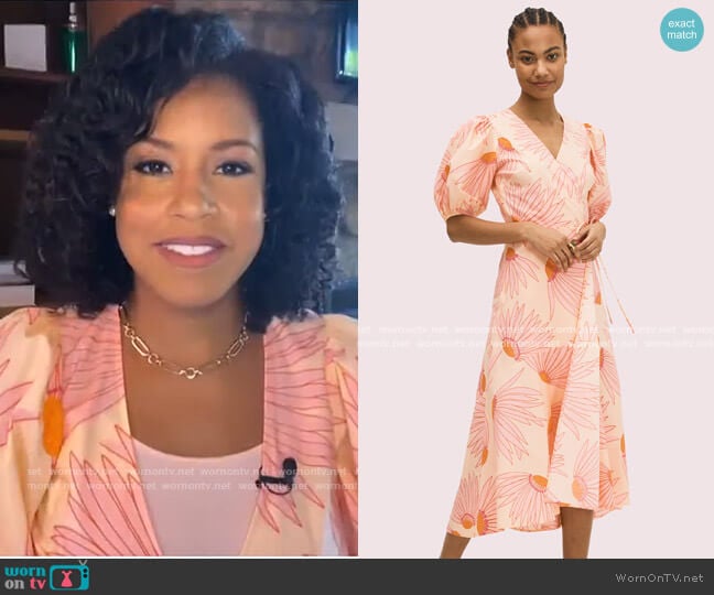 Falling Flower Wrap Dress by Kate Spade worn by Sheinelle Jones on Today