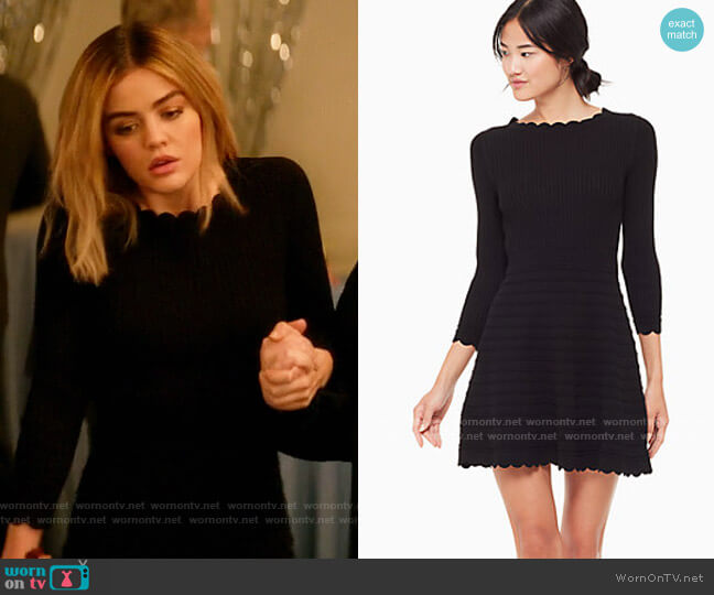 Kate Spade Scallop Sweater Dress worn by Lucy Neal (Lucy Hale) on A Nice Girl Like You (2020)