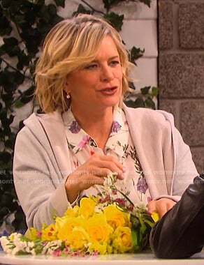 Kayla's white floral blouse on Days of our Lives