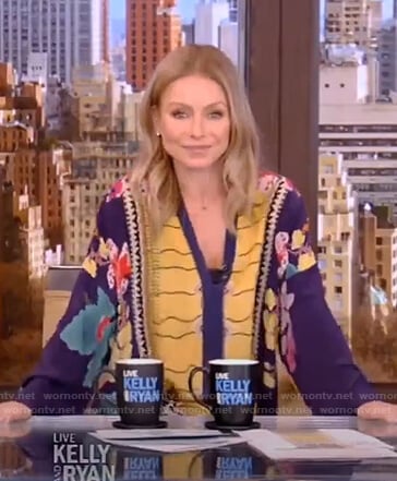 Kelly's floral print caftan on Live with Kelly and Ryan