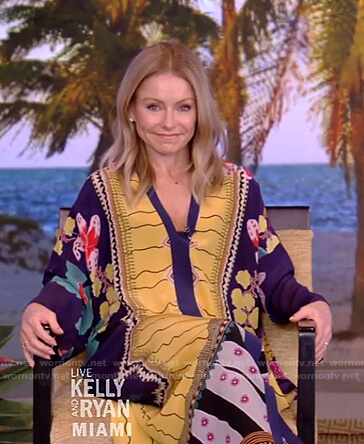 Kelly’s floral print caftan on Live with Kelly and Ryan