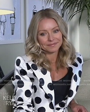 WornOnTV: Kelly's colorblock tweed jacket on Live with Kelly and