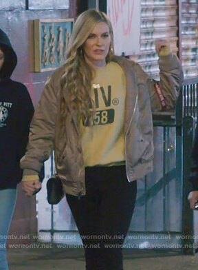 Leah’s green bomber jacket on The Real Housewives of New York City