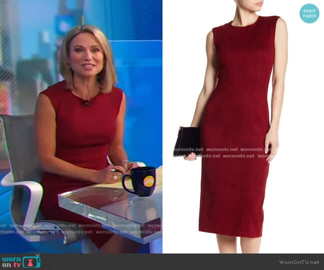 WornOnTV: Amy’s red suede sheath dress on Good Morning America | Amy ...