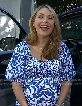 WornOnTV: Tanya's embellished animal print dress on The White