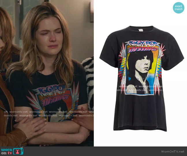 Iggy Pop Graphic Crew Tee by Madeworn worn by Sutton (Meghann Fahy) on The Bold Type