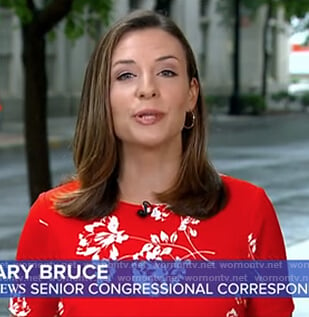 Mary’s red floral dress on Good Morning America