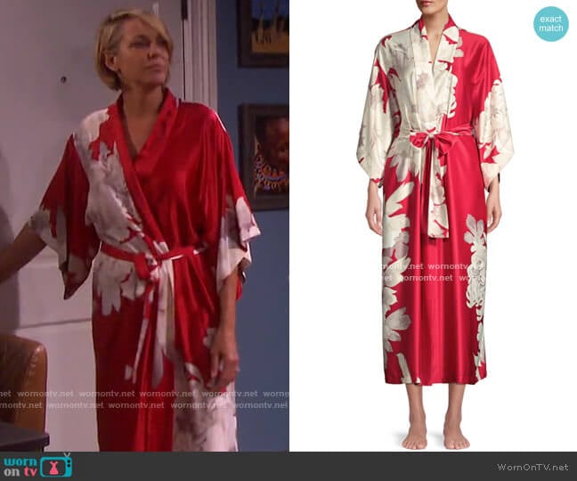 Opulent Floral Robe by Natori worn by Nicole Walker (Arianne Zucker) on Days of our Lives